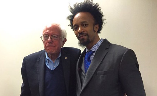 Xavier with Bernie Sanders